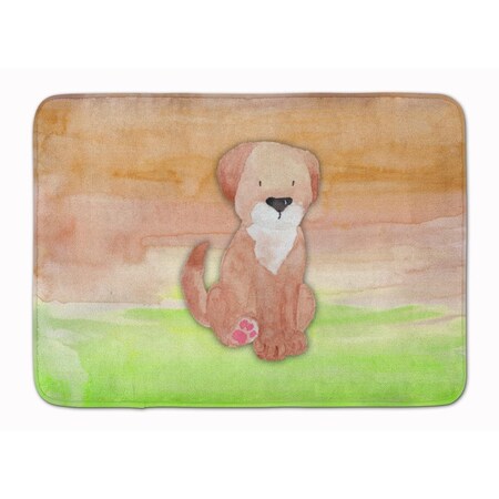 Carolines Treasures Dog Green & Brown Watercolor Machine Washable Memory Foam Mat BB7360RUG